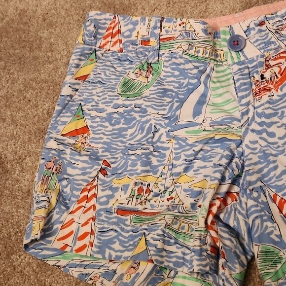 Lilly Pulitzer "Get Nauti" Blue Nautical Boats Callahan Shorts Size 2 - Picture 3 of 9
